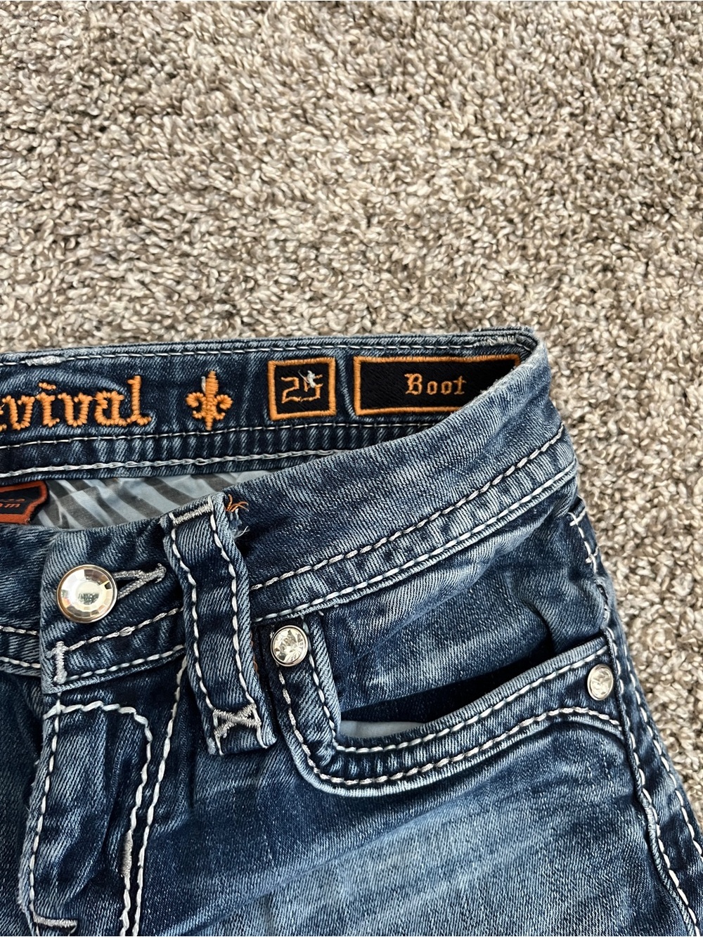 Rock Revival Medium Wash Studded Bootcut Jeans - Picture 3 of 6